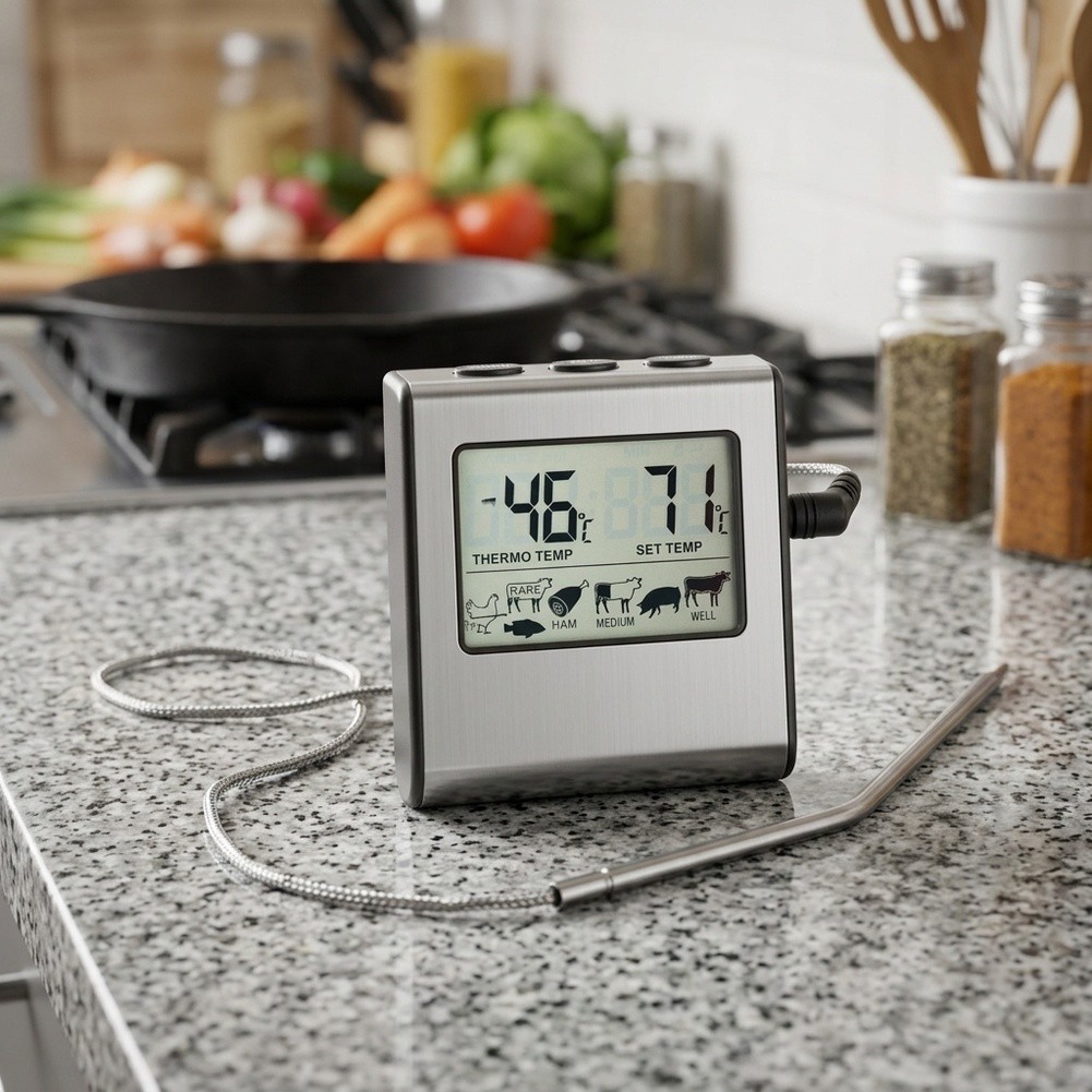 Digital Thermometer Probe - 1 adet LCD Dijital Et Termometresi,