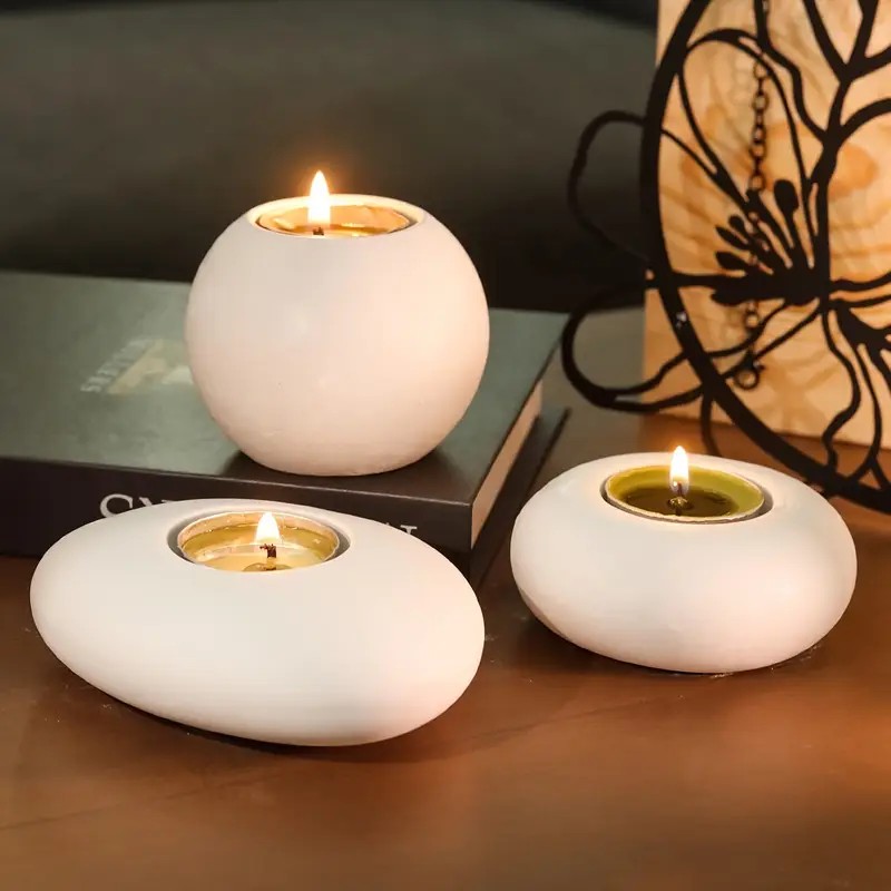 Candle Holder Supplies - Tealight Mumluk Reçine Silikon Kalıp, Kristal