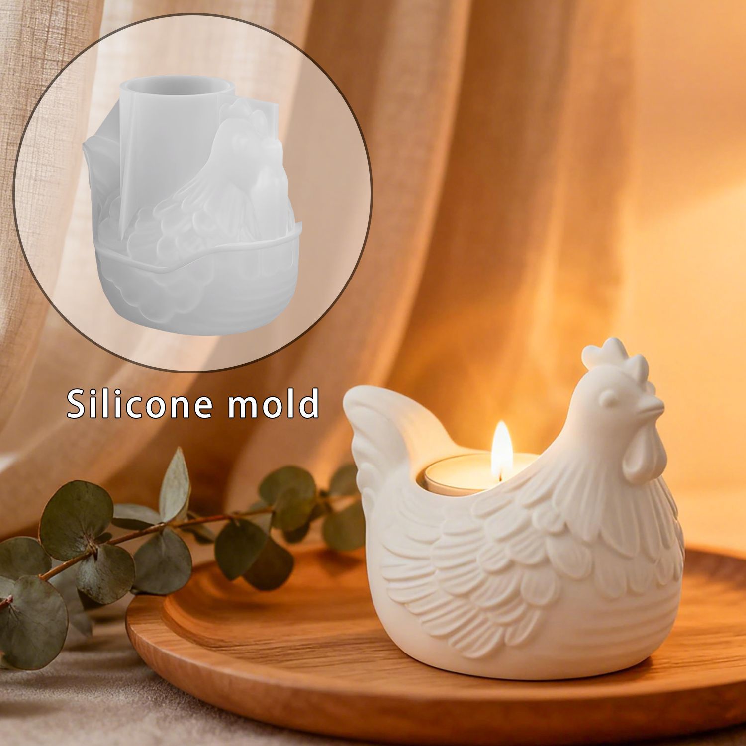 Candle Holder Supplies - DIY 3D Küçük Tavuk Mumluk Epoksi