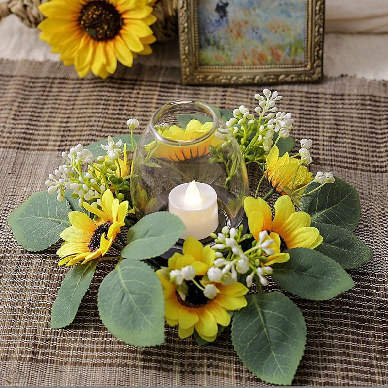 Yapay Ayçiçeği Mum Yüzükler Çe - Candle Holder Supplies incelemesi ve fiyatı