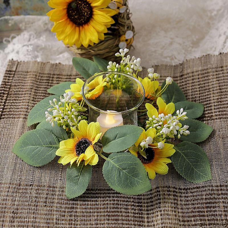 Yapay Ayçiçeği Mum Yüzükler Çe - Candle Holder Supplies incelemesi ve fiyatı